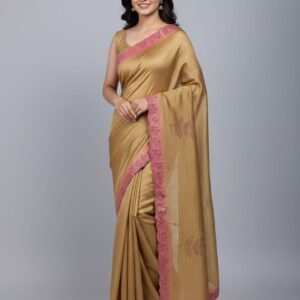 THE GREEN BANARSI SAREE WITH ANTIQUE ZARI DETAILING IN THE BORDER