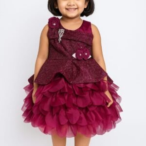 Girls Calf Length Festive/Wedding Dress  (Purple, Sleeveless